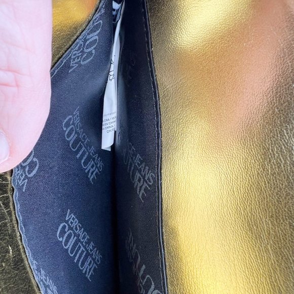 VERSACE COUTURE Gold Metallic Leather Shoulder Bag - Picture 8 of 13